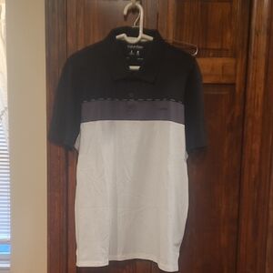Calvin Klein Men's Black and White Polo Shirt